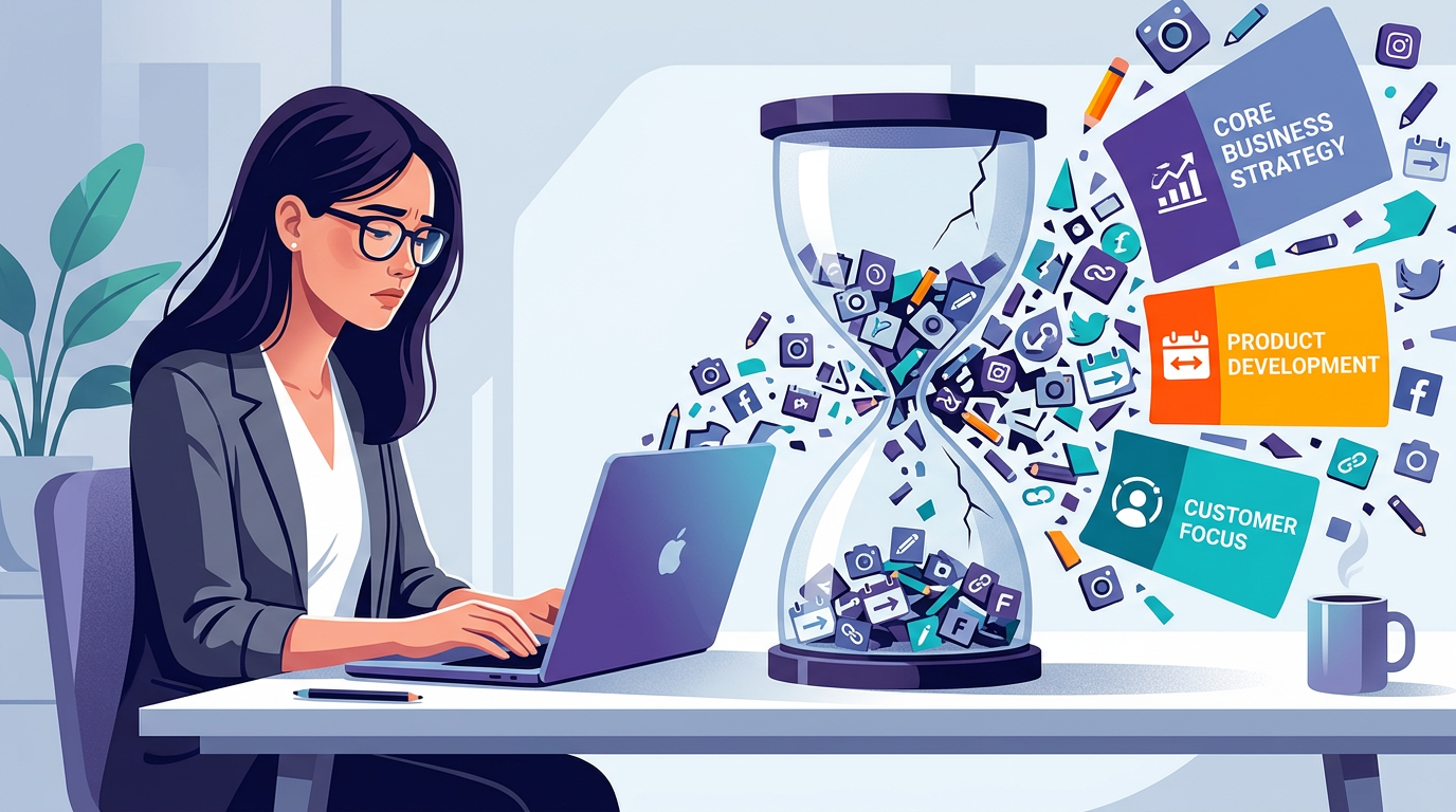 Featured image for The True Cost of Manual Social Media: A Solo Founder's Time Audit
